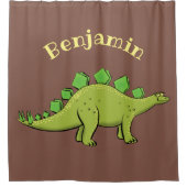 Funny stegosaurus dinosaur cartoon douchegordijn (Voorkant)