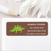 Funny stegosaurus dinosaur cartoon etiket (Insitu)