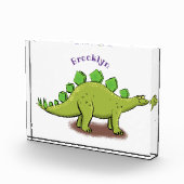 Funny stegosaurus dinosaur cartoon fotoblokken (Rechts)