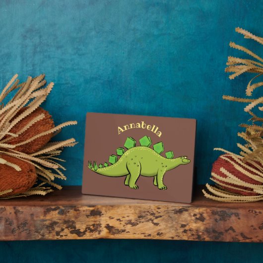 Funny stegosaurus dinosaur cartoon fotoplaat (Zijkant)