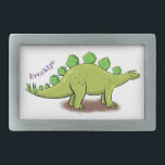 Funny stegosaurus dinosaur cartoon gesp<br><div class="desc">Dit leuke bord kenmerkt onze groene stegosaurus dinosaur cartoon. Voeg je eigen tekst toe om deze speciaal te maken.</div>