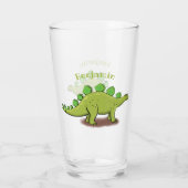 Funny stegosaurus dinosaur cartoon glas (Achterkant)
