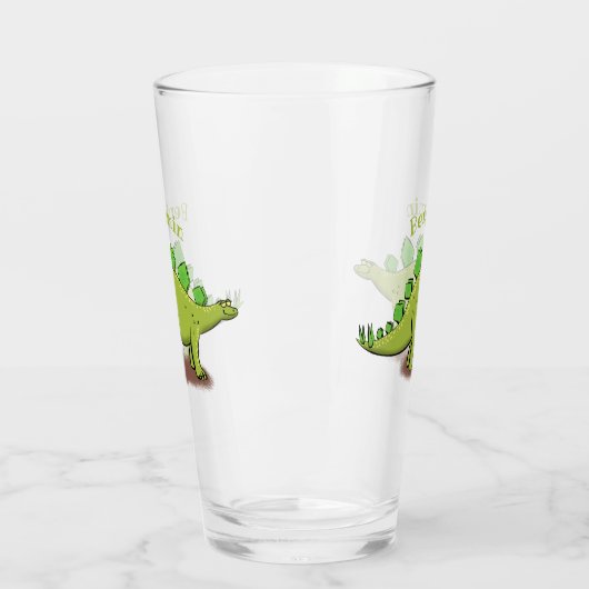 Funny stegosaurus dinosaur cartoon glas (Links)