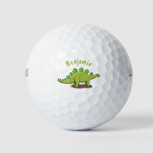 Funny stegosaurus dinosaur cartoon golfballen (Voorkant)