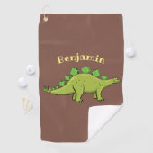 Funny stegosaurus dinosaur cartoon golfhanddoek (Insitu)