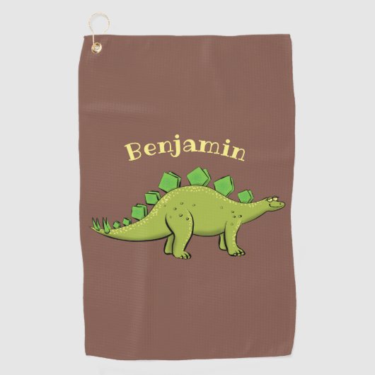 Funny stegosaurus dinosaur cartoon golfhanddoek (Voorkant)