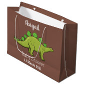 Funny stegosaurus dinosaur cartoon groot cadeauzakje (Voorkant Gekanteld)