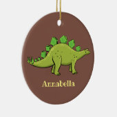 Funny stegosaurus dinosaur cartoon keramisch ornament (Rechts)