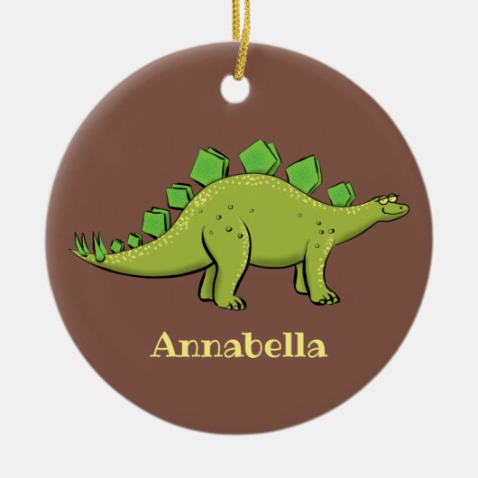 Funny stegosaurus dinosaur cartoon keramisch ornament (Voorkant)
