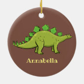 Funny stegosaurus dinosaur cartoon keramisch ornament (Achterkant)
