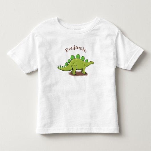 Funny stegosaurus dinosaur cartoon kinder shirts (Voorkant)