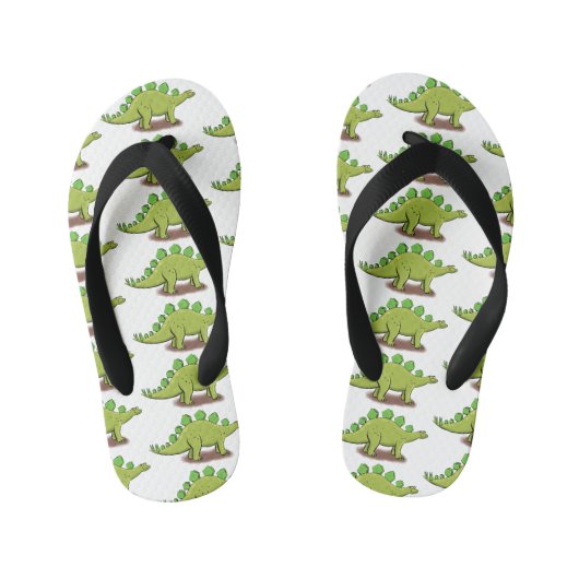 Funny stegosaurus dinosaur cartoon kinder teenslippers (Voetbed)