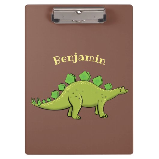 Funny stegosaurus dinosaur cartoon klembord (Voorkant)