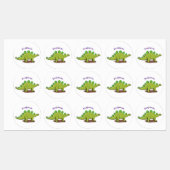 Funny stegosaurus dinosaur cartoon labels (Vel)