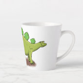 Funny stegosaurus dinosaur cartoon latte mok (Rechts)