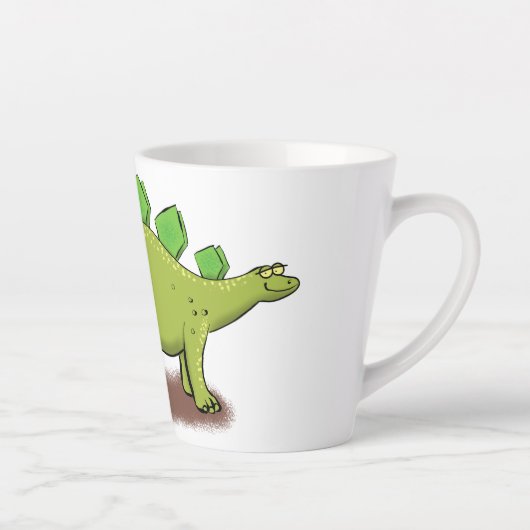 Funny stegosaurus dinosaur cartoon latte mok (Rechts)