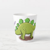 Funny stegosaurus dinosaur cartoon latte mok (Voorkant)