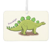Funny stegosaurus dinosaur cartoon luchtverfrisser (Achterkant)