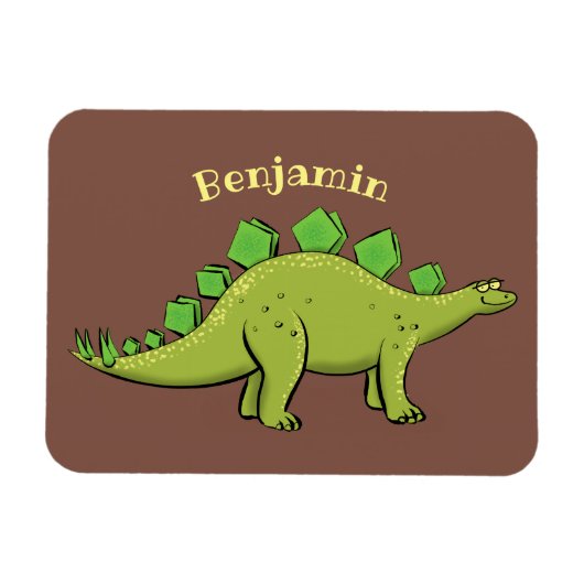 Funny stegosaurus dinosaur cartoon magneet (Horizontaal)