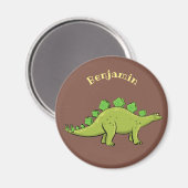 Funny stegosaurus dinosaur cartoon magneet (Voorkant / Achterkant)