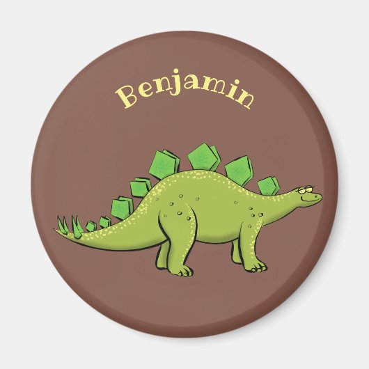 Funny stegosaurus dinosaur cartoon magneet (Voorkant)