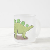 Funny stegosaurus dinosaur cartoon matglas koffiemok (Voorkant rechts)