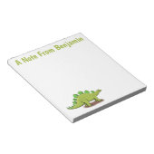 Funny stegosaurus dinosaur cartoon notitieblok (Schuin)