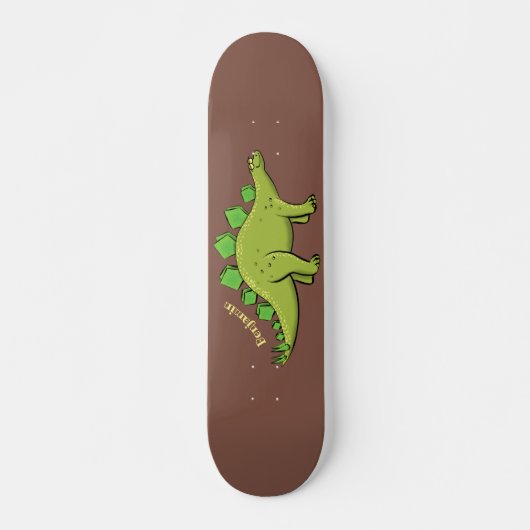 Funny stegosaurus dinosaur cartoon persoonlijk skateboard (Voorkant)