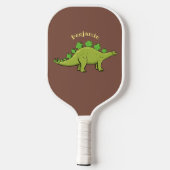 Funny stegosaurus dinosaur cartoon pickleball paddle (Achterkant)