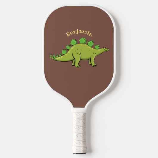 Funny stegosaurus dinosaur cartoon pickleball paddle (Voorkant)