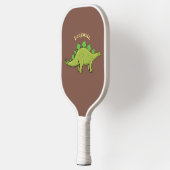 Funny stegosaurus dinosaur cartoon pickleball paddle (Links)