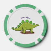 Funny stegosaurus dinosaur cartoon poker chips (Achterkant)
