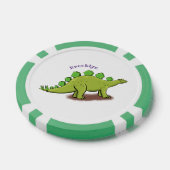 Funny stegosaurus dinosaur cartoon poker chips (Enkel)