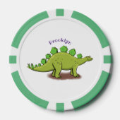 Funny stegosaurus dinosaur cartoon poker chips (Voorkant)