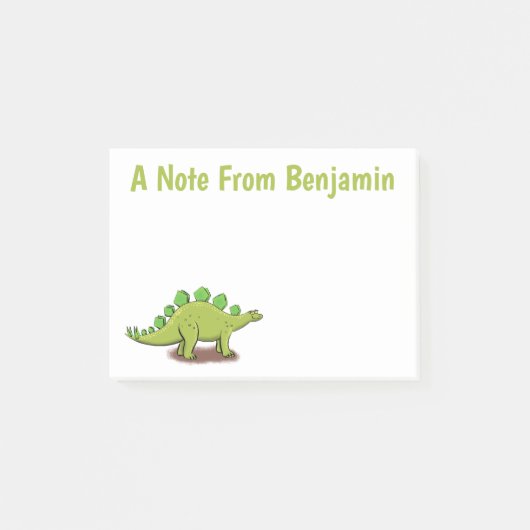 Funny stegosaurus dinosaur cartoon post-it® notes (Voorkant)