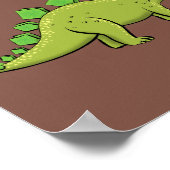 Funny stegosaurus dinosaur cartoon poster (Hoek)