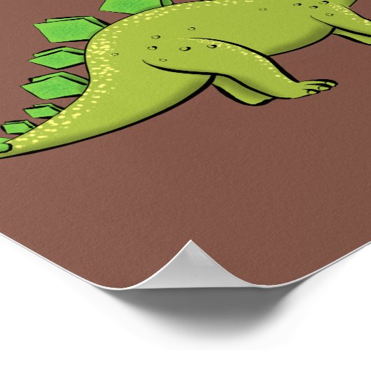 Funny stegosaurus dinosaur cartoon poster (Hoek)