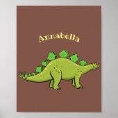 Funny stegosaurus dinosaur cartoon poster (Voorkant)