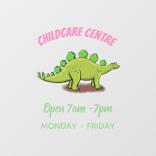 Funny stegosaurus dinosaur cartoon raamsticker (Vel)