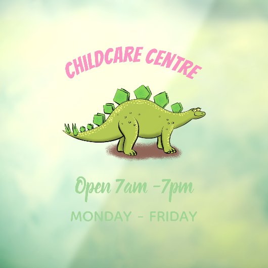 Funny stegosaurus dinosaur cartoon raamsticker (Vel 3)