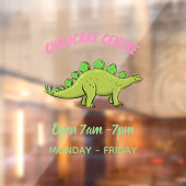 Funny stegosaurus dinosaur cartoon raamsticker (Vel 2)