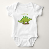 Funny stegosaurus dinosaur cartoon romper (Voorkant)