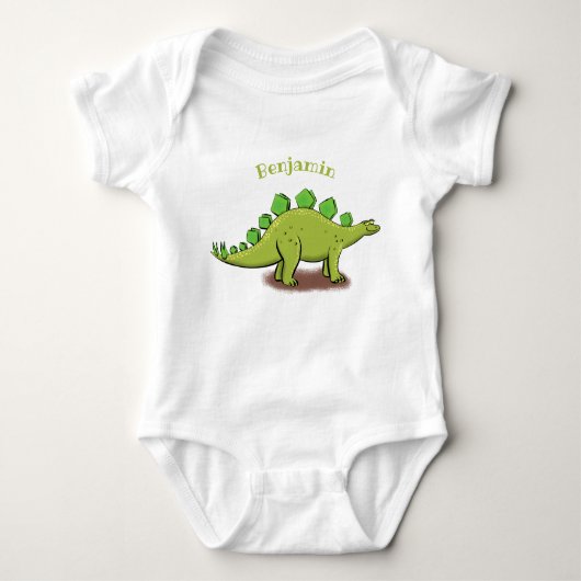Funny stegosaurus dinosaur cartoon romper (Voorkant)