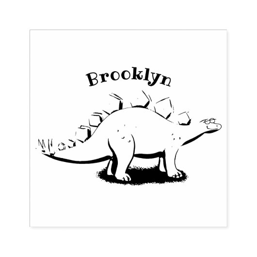 Funny stegosaurus dinosaur cartoon rubberstempel (Afrduk)