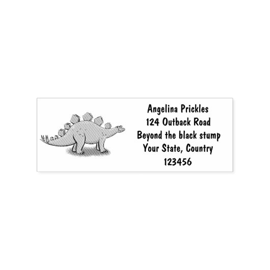Funny stegosaurus dinosaur cartoon rubberstempel (Afrduk)