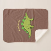 Funny stegosaurus dinosaur cartoon sherpa deken (Voorkant (horizontaal))