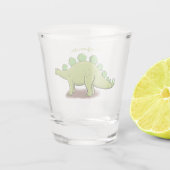 Funny stegosaurus dinosaur cartoon shot glas (Achterkant)