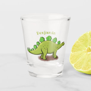 Funny stegosaurus dinosaur cartoon shot glas