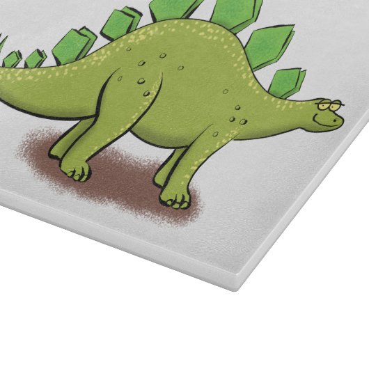 Funny stegosaurus dinosaur cartoon snijplank (Hoek)
