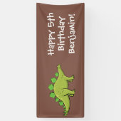Funny stegosaurus dinosaur cartoon spandoek (Verticaal)